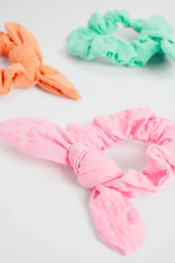 Seed Heritage Hair Accessories-Seersucker Scrunchie Trio Multi
