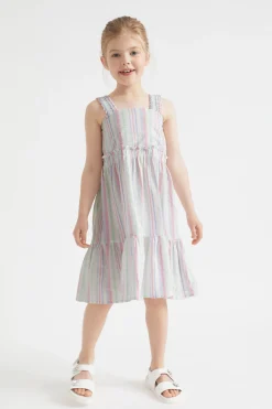 Seed Heritage Dresses-Seersucker Smocked Dress Multi