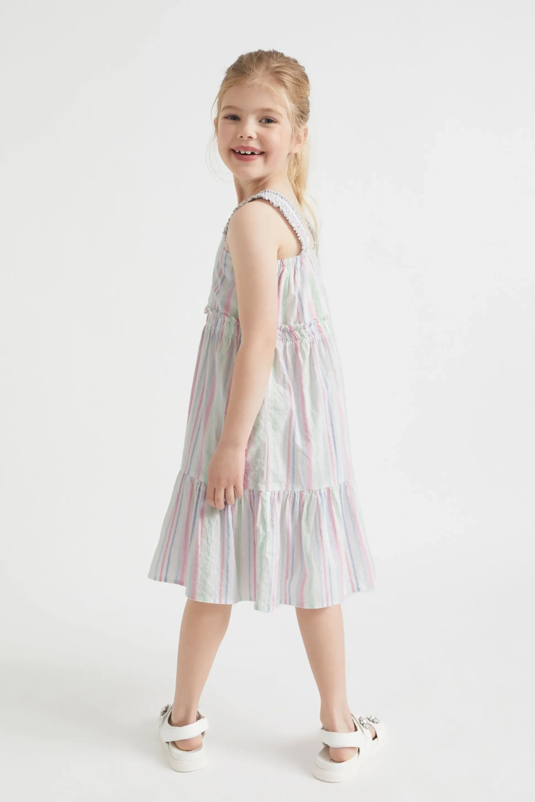 Seed Heritage Dresses-Seersucker Smocked Dress Multi