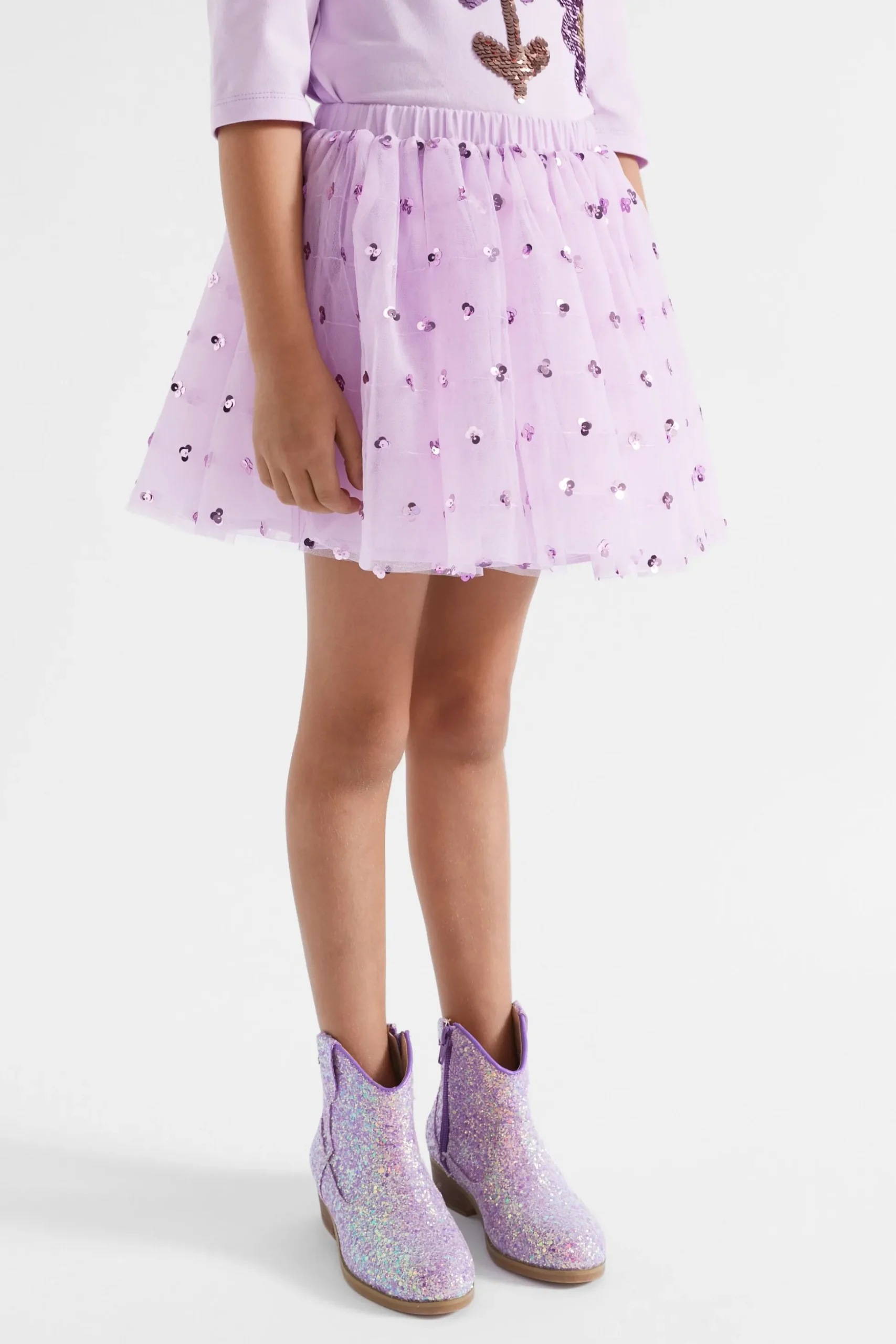 Seed Heritage Skirts-Sequin Bubble Hem Daisy Tutu Orchid