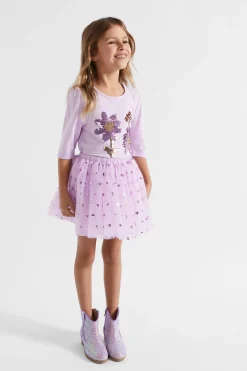 Seed Heritage Skirts-Sequin Bubble Hem Daisy Tutu Orchid