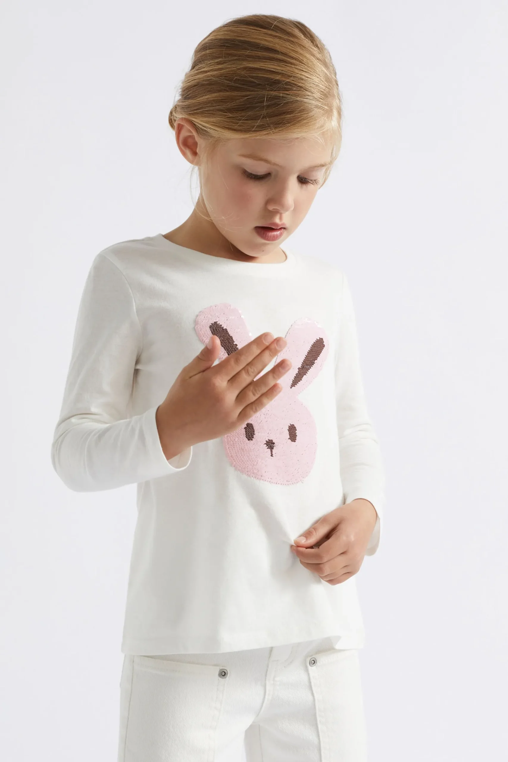 Seed Heritage T-Shirts & Tops-Sequin Bunny Tee Canvas