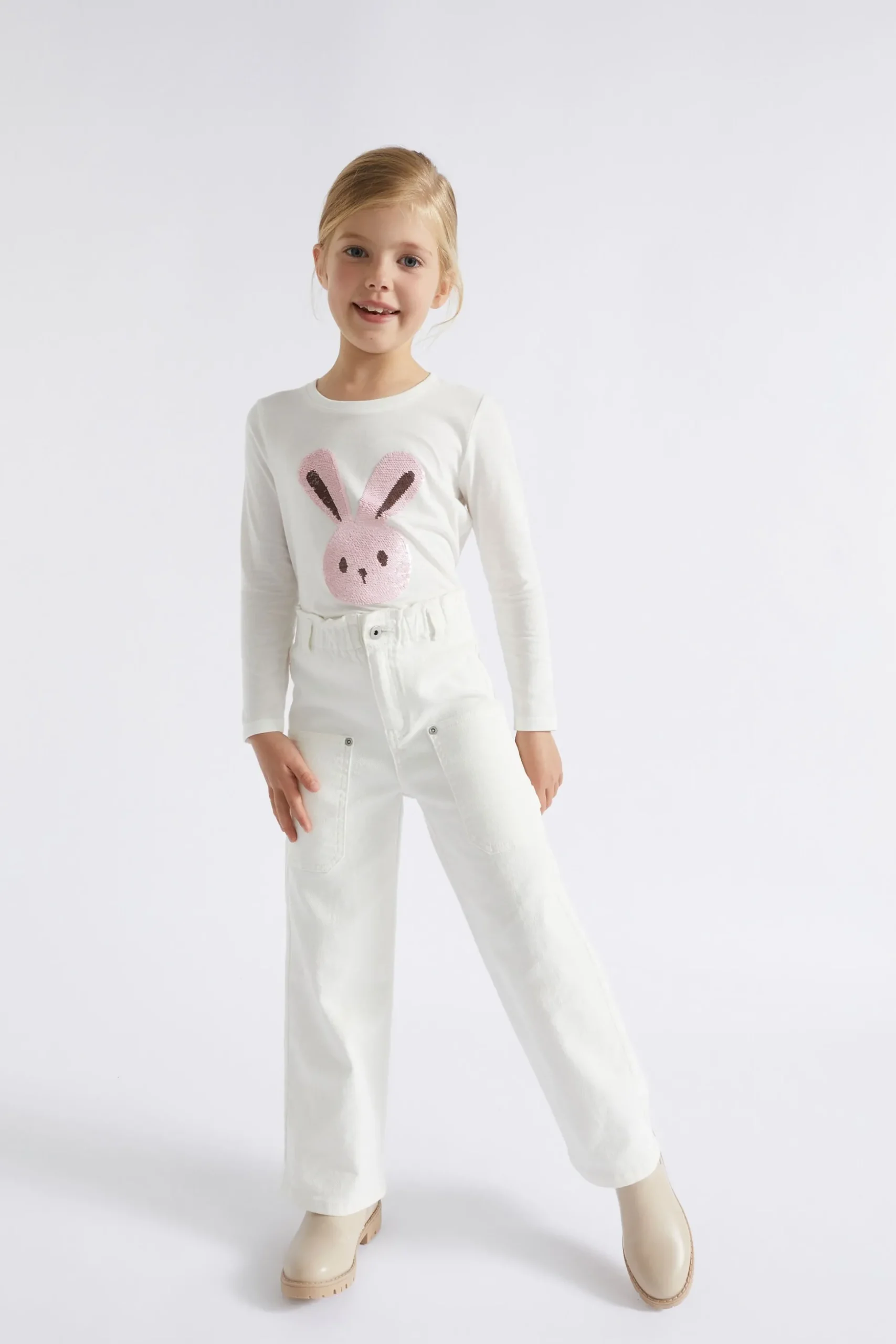Seed Heritage T-Shirts & Tops-Sequin Bunny Tee Canvas