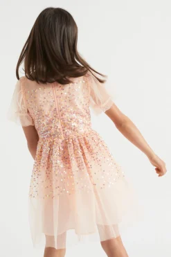 Seed Heritage Dresses-Sequin Dress Flamingo