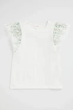 Seed Heritage T-Shirts & Tops-Sequin Sleeve Tee Canvas