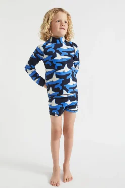 Seed Heritage Swimwear-Shark Rashvest Midnight Blue