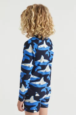 Seed Heritage Swimwear-Shark Rashvest Midnight Blue