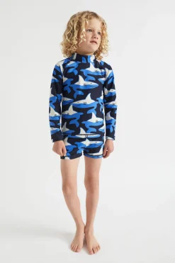 Seed Heritage Swimwear-Shark Swim Short Midnight Blue