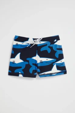Seed Heritage Swimwear-Shark Swim Short Midnight Blue