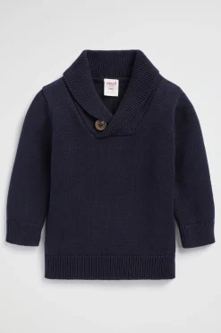 Seed Heritage Knitwear & Sweaters-Shawl Neck Knit Midnight Blue