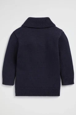 Seed Heritage Knitwear & Sweaters-Shawl Neck Knit Midnight Blue