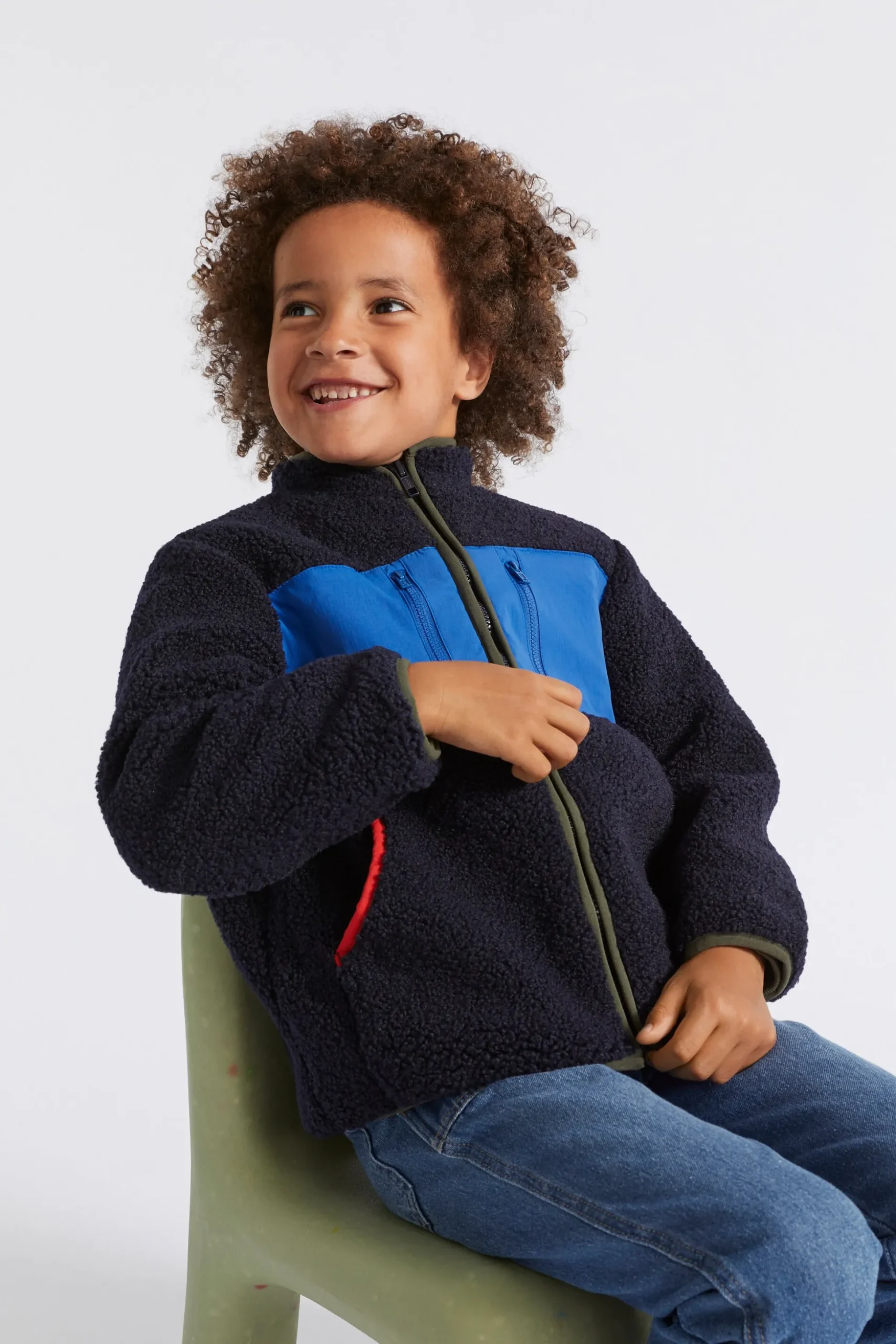 Seed Heritage Jackets & Vests-Sherpa Jacket Midnight Blue