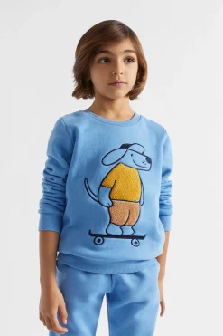 Seed Heritage Knitwear & Sweaters-Skating Dog Sweat Blue Sky