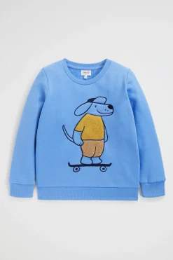 Seed Heritage Knitwear & Sweaters-Skating Dog Sweat Blue Sky