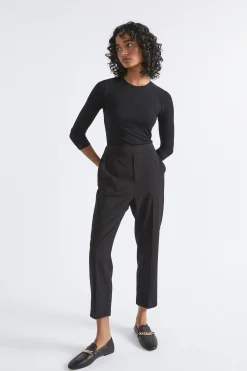 Seed Heritage Pants-Slim Leg Elasticated Pant Black