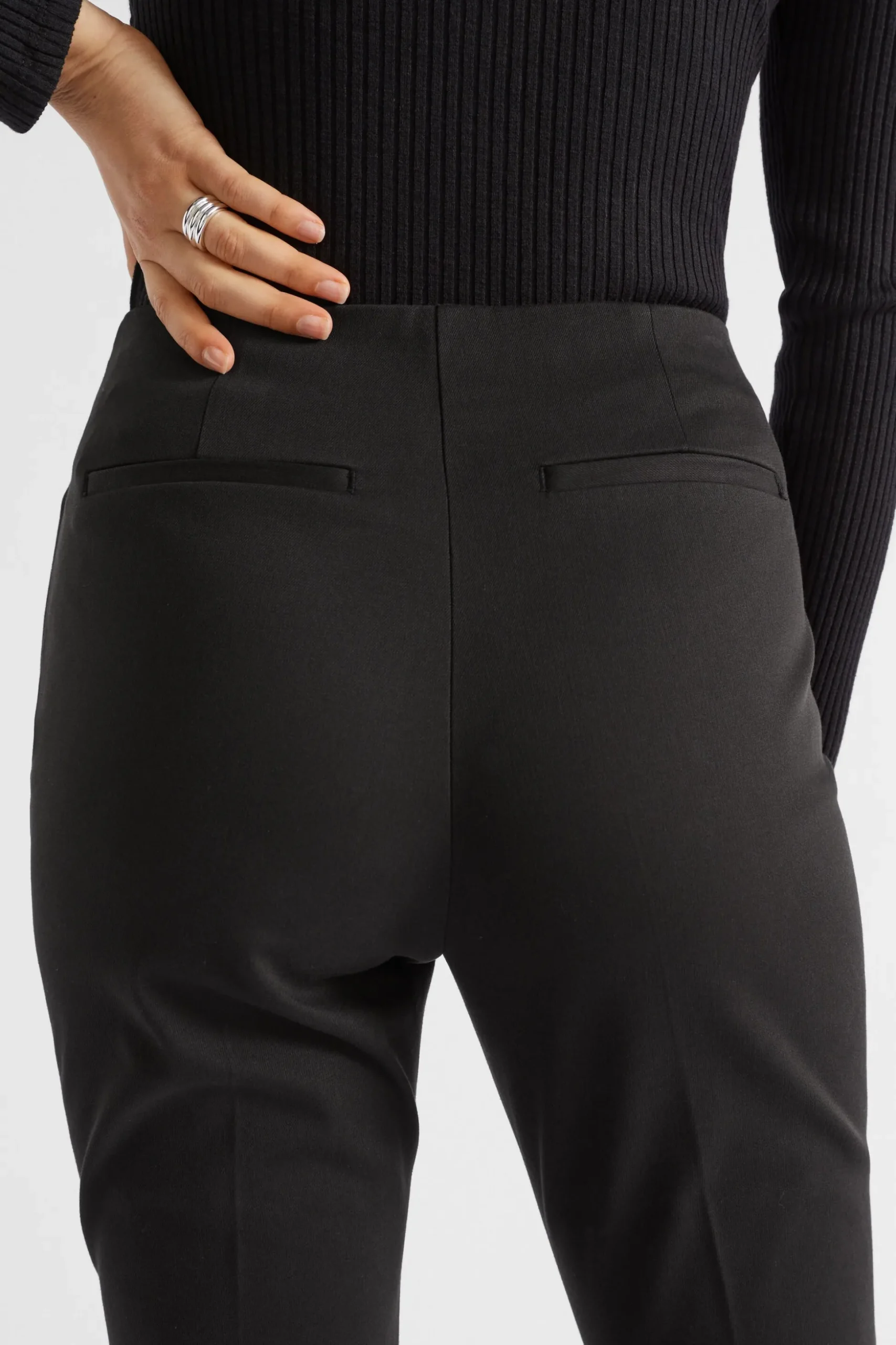 Seed Heritage Pants-Slim Leg Zip Waist Pant Black