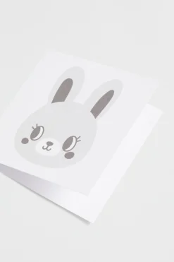 Seed Heritage Stationery-Small Bunny Card Grey