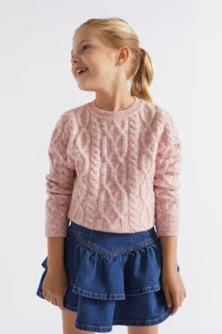 Seed Heritage Knitwear & Sweaters-Spacedye Cable Knit Orchid