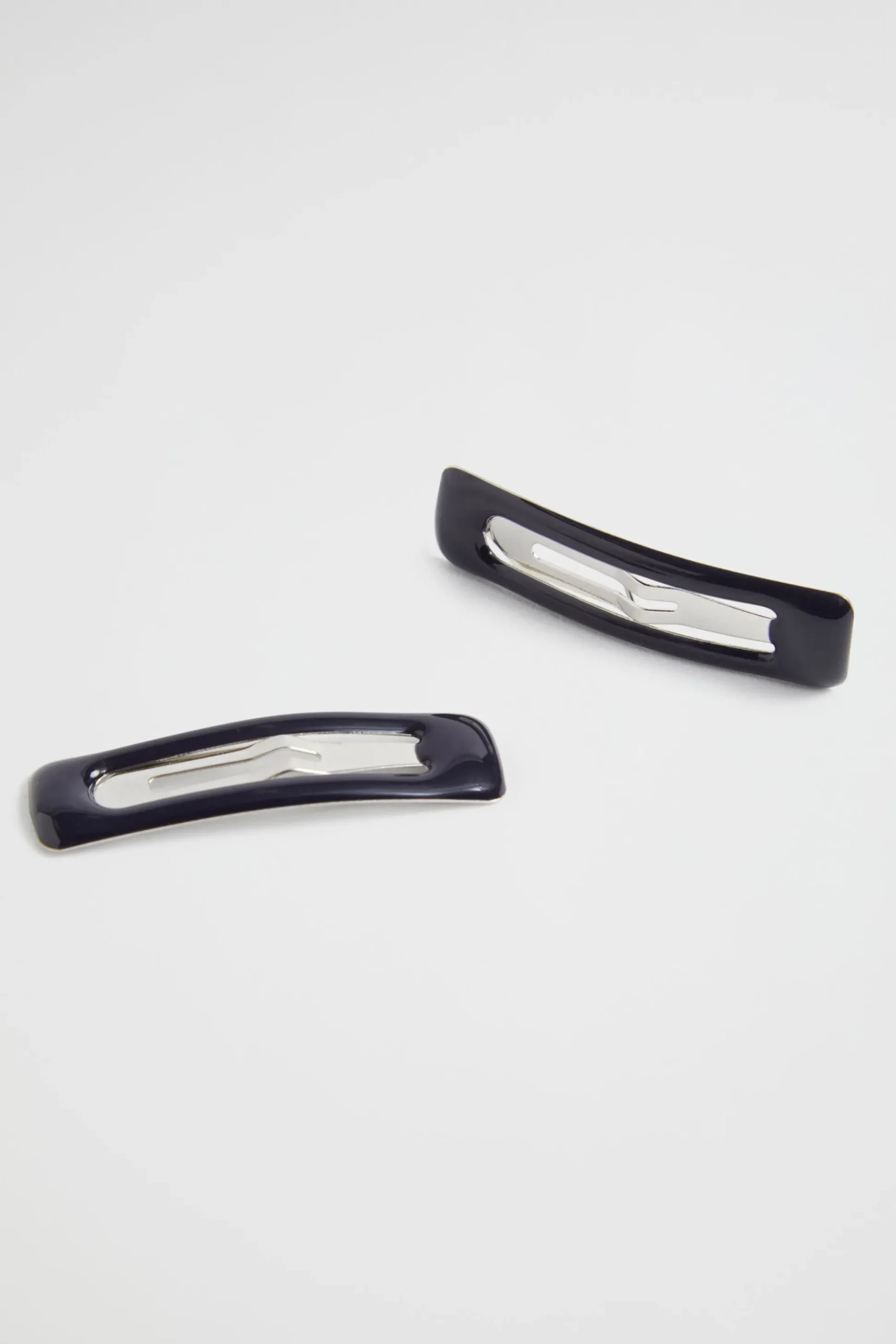 Seed Heritage Hair Accessories-Square Enamel Snap Clip Navy