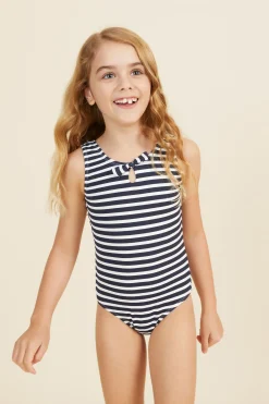 Seed Heritage Swimwear-Stripe Bather Midnight Stripe