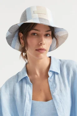 Seed Heritage Hats & Gloves-Stripe Bucket Hat Bluebell Multi