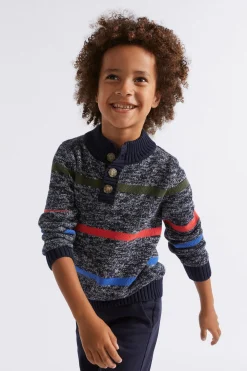 Seed Heritage Knitwear & Sweaters-Stripe Button Knit Multi