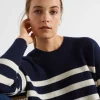 Seed Heritage Knitwear & Sweaters-Stripe Double Knit Sweater Midnight Sky Stripe