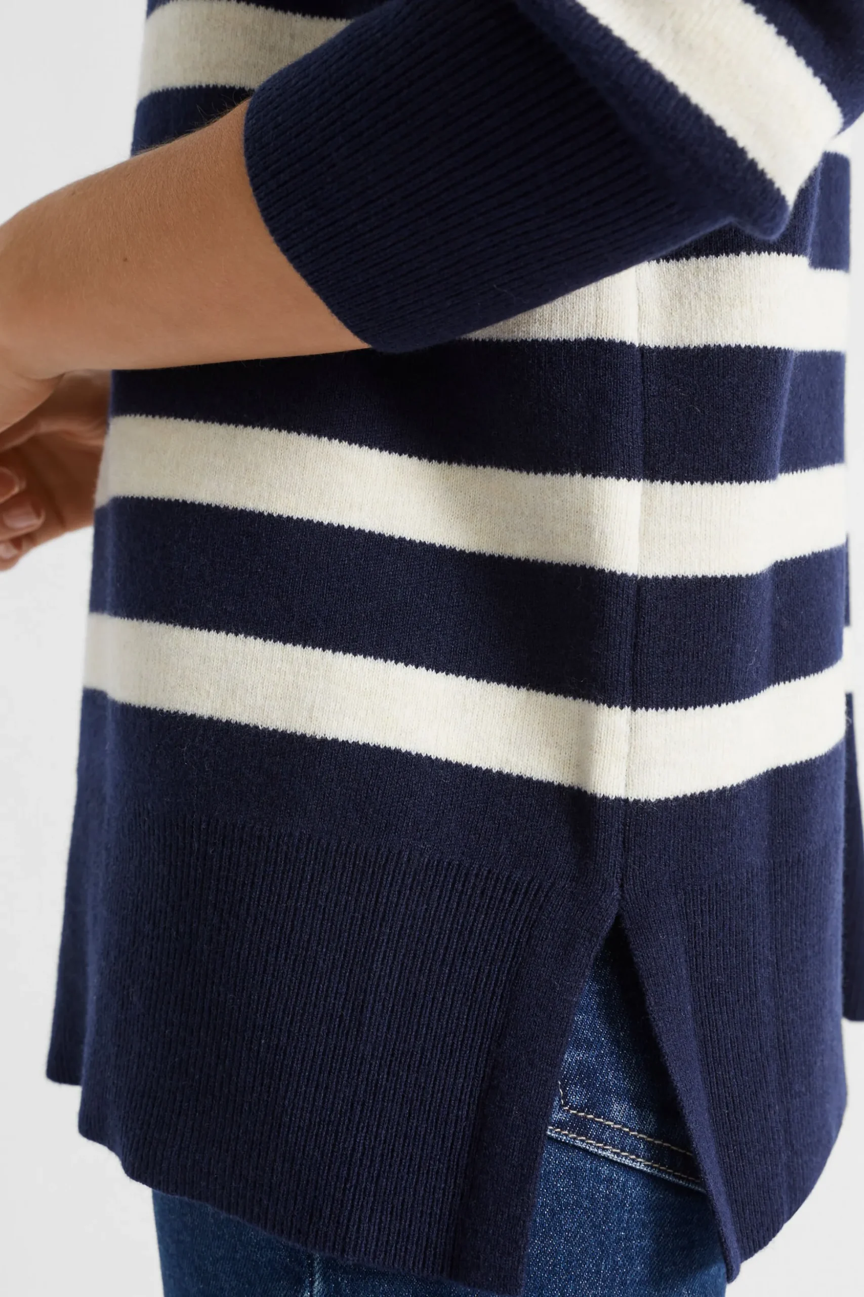 Seed Heritage Knitwear & Sweaters-Stripe Double Knit Sweater Midnight Sky Stripe