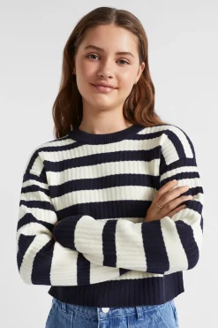 Seed Heritage Knitwear & Sweaters-Stripe Rib Knit Midnight Stripe