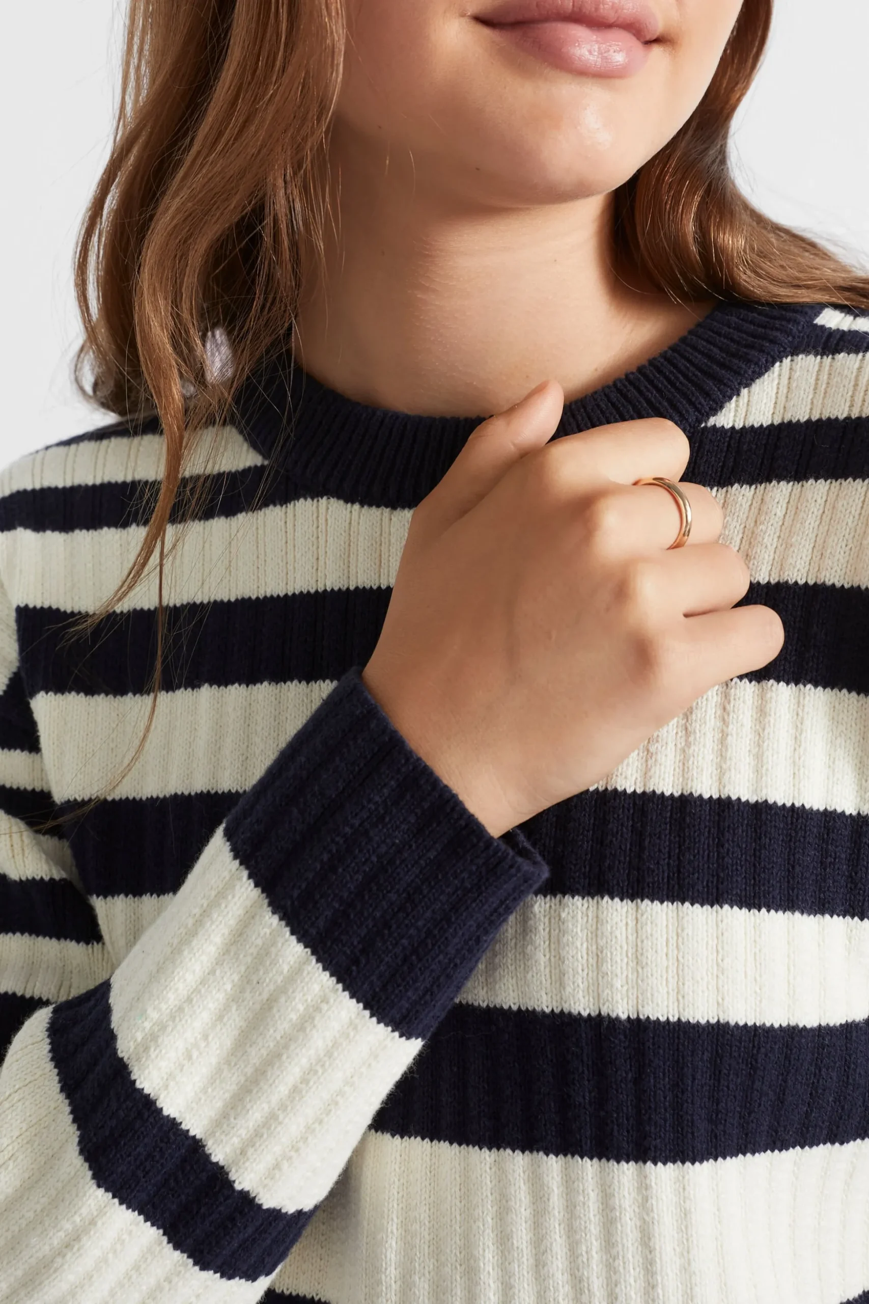 Seed Heritage Knitwear & Sweaters-Stripe Rib Knit Midnight Stripe