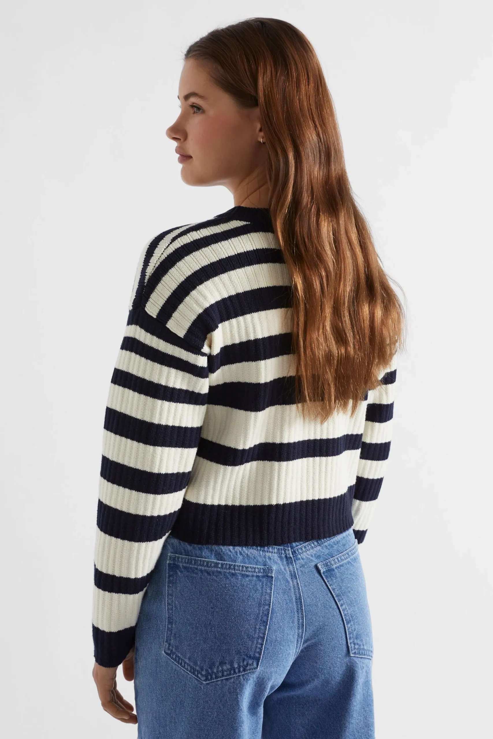 Seed Heritage Knitwear & Sweaters-Stripe Rib Knit Midnight Stripe