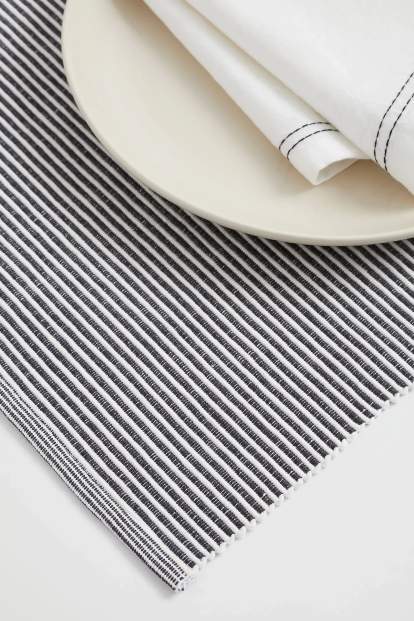 Seed Heritage Kitchen & Dining-Stripe Rib Placemat Set Of 4 Charcoal