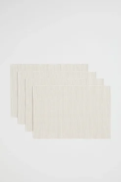 Seed Heritage Kitchen & Dining-Stripe Rib Placemat Set Of 4 Stone
