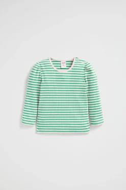 Seed Heritage T-Shirts & Tops-Stripe Rib Top Pea Green