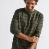 Seed Heritage T-Shirts & Sweaters-Stripe Tee Dark Khaki