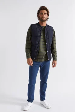Seed Heritage T-Shirts & Sweaters-Stripe Tee Dark Khaki