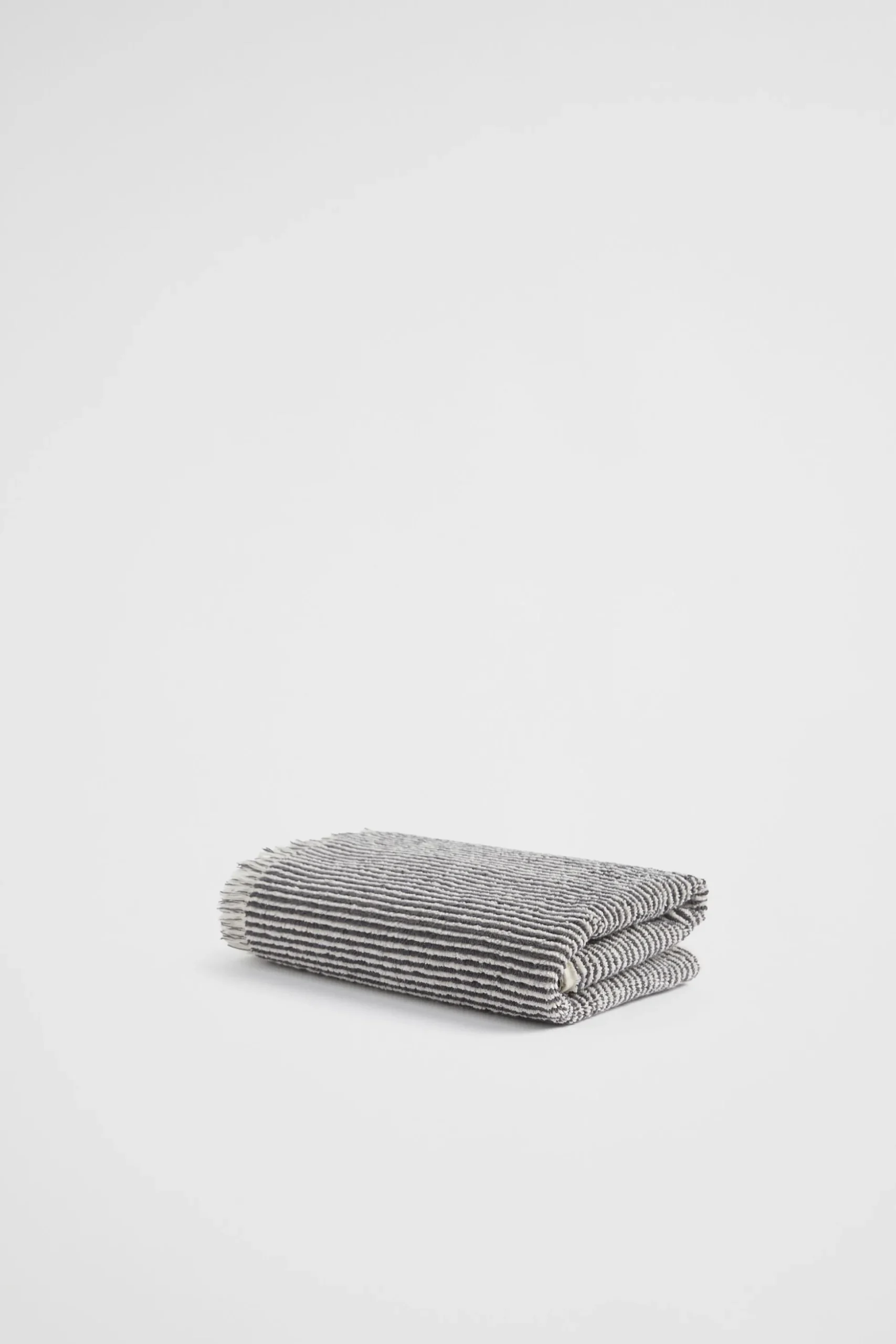 Seed Heritage Bathroom-Stripe Textured Hand Towel Charcoal