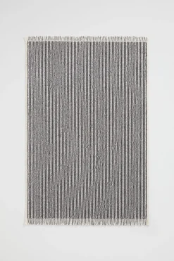 Seed Heritage Bathroom-Stripe Textured Hand Towel Charcoal