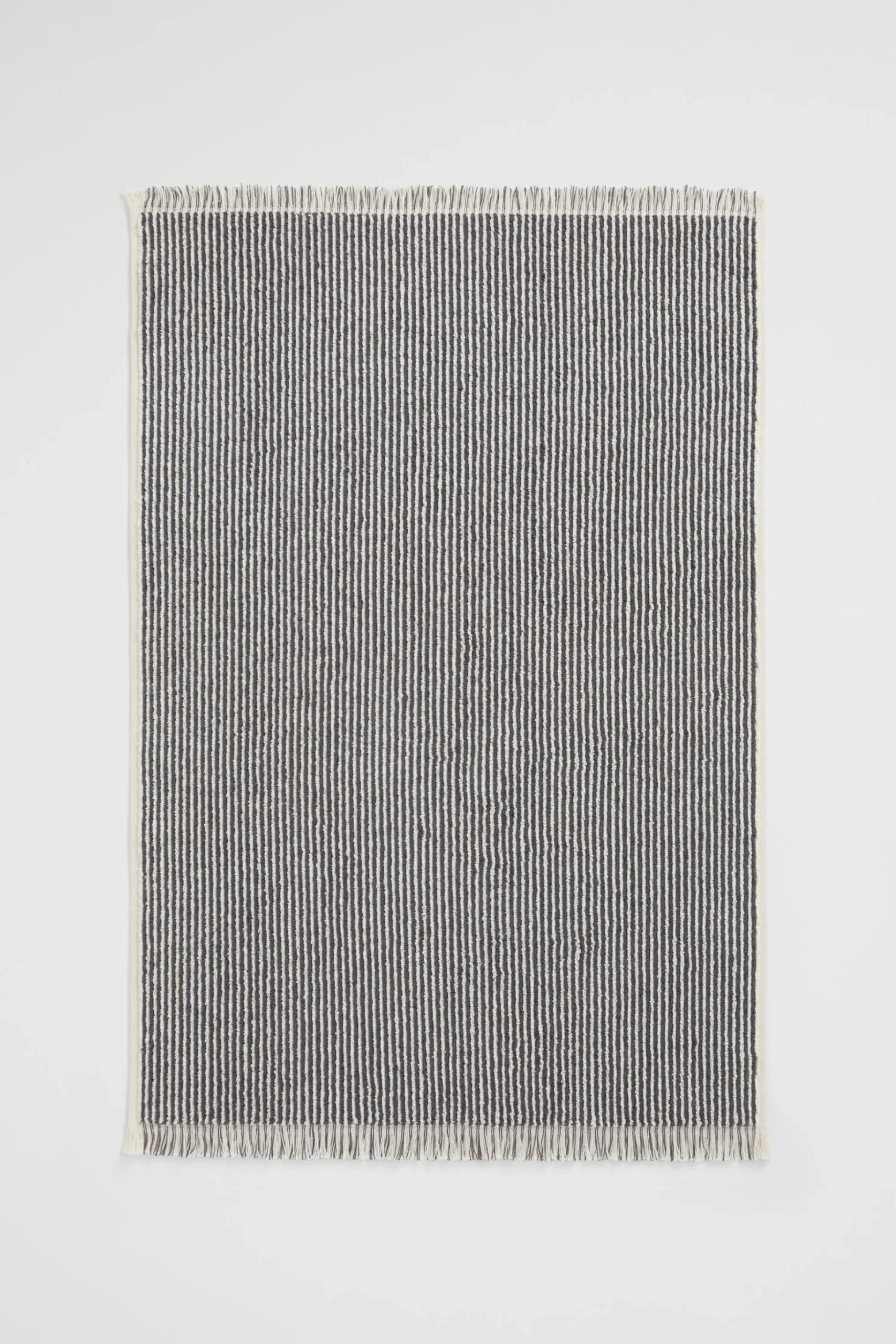 Seed Heritage Bathroom-Stripe Textured Hand Towel Charcoal
