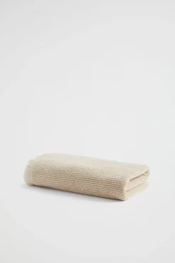 Seed Heritage Bathroom-Stripe Textured Towel Stone