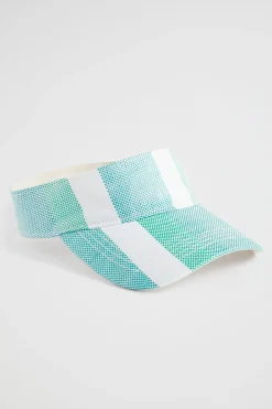 Seed Heritage Hats & Gloves-Stripe Visor Deep Teal Stripe