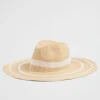Seed Heritage Hats & Gloves-Stripe Wide Brim Panama Natural Cream