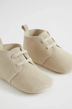 Seed Heritage Pre-Walkers-Suede Laceup Bootie Pre Walker Neutral