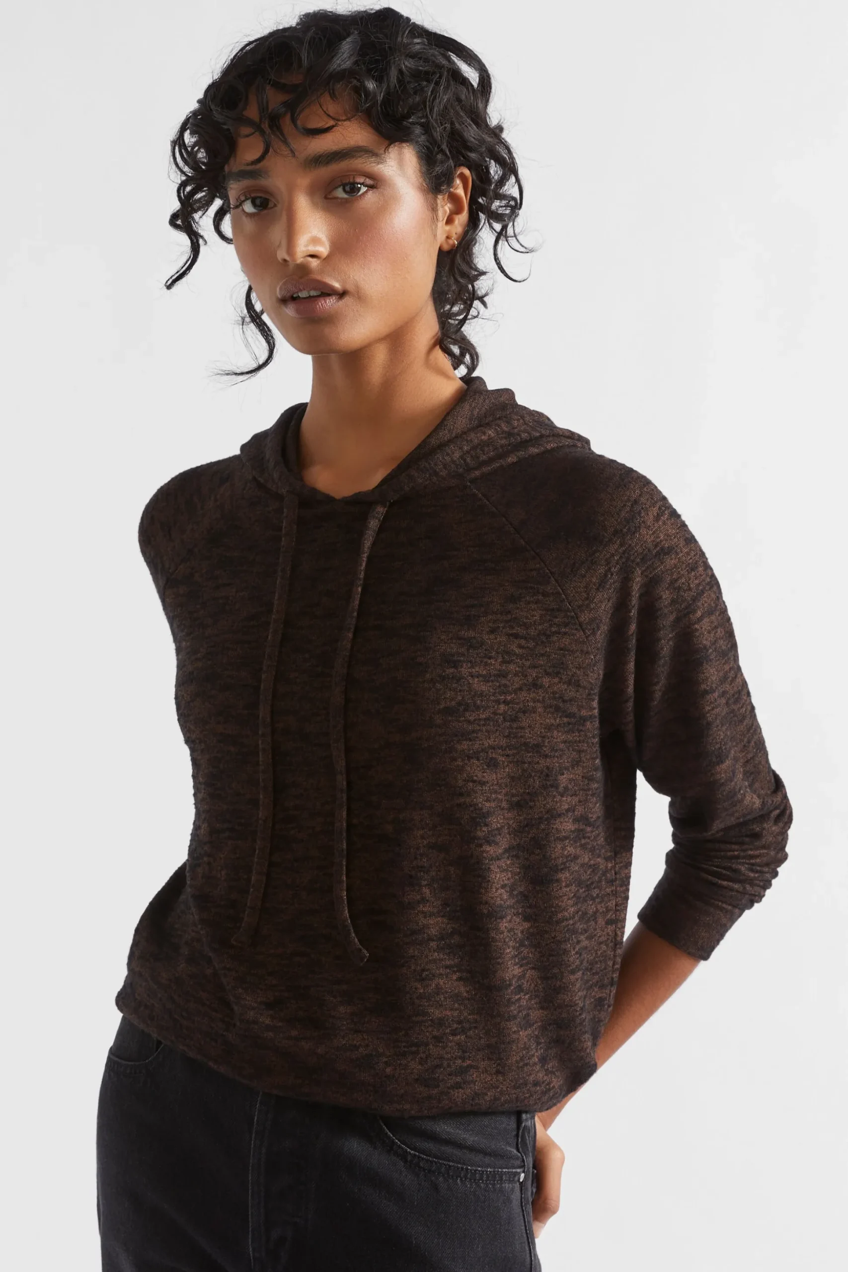 Seed Heritage Knitwear & Sweaters-Supersoft Raglan Hoodie Hot Chocolate Marle