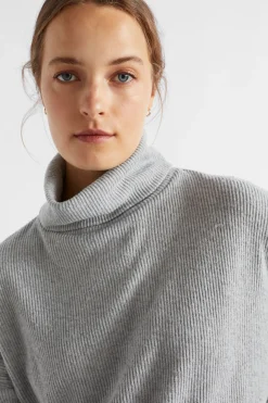 Seed Heritage Knitwear & Sweaters-Supersoft Rib Sweat Silver Marle