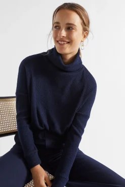 Seed Heritage Knitwear & Sweaters-Supersoft Rib Sweat Midnight Sky