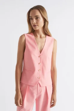 Seed Heritage Knitwear & Sweaters-Tailored Vest Pale Peony Crossdye