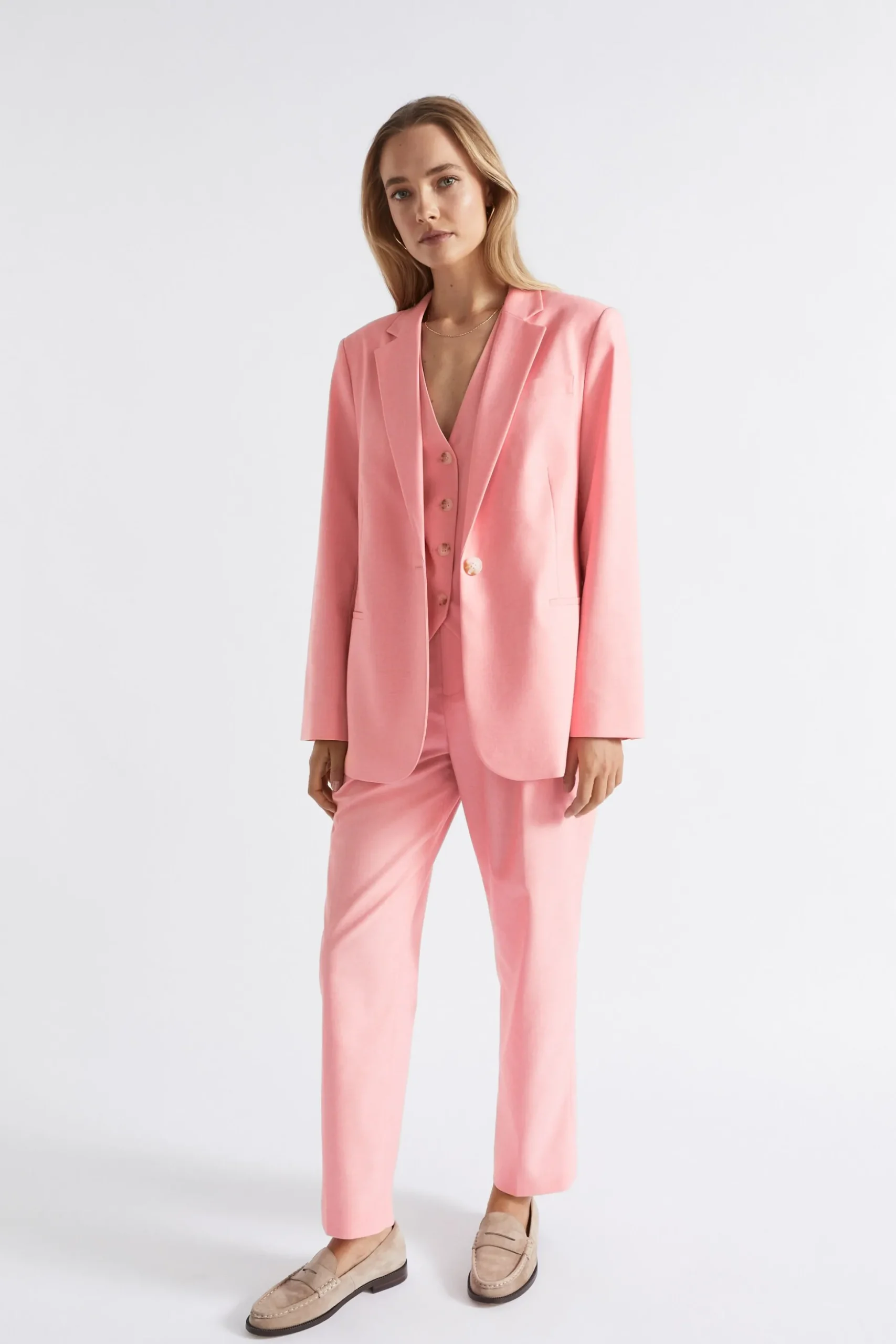 Seed Heritage Knitwear & Sweaters-Tailored Vest Pale Peony Crossdye