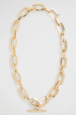 Seed Heritage Jewellery-Tbar Link Necklace Gold