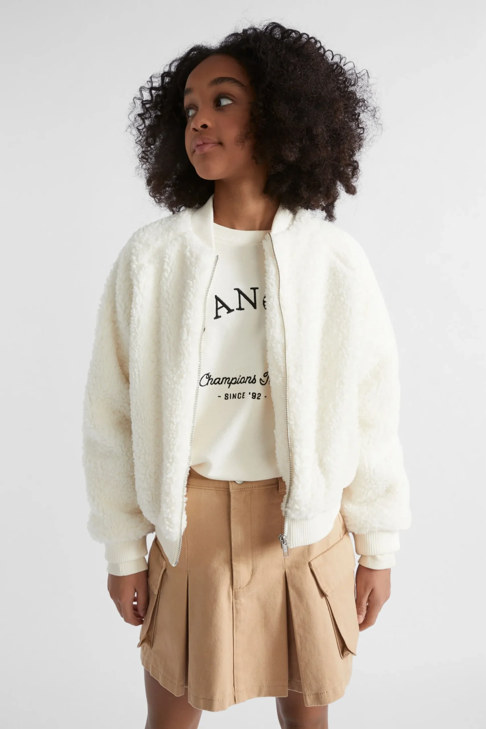 Seed Heritage Jackets & Vests-Teddy Bomber Jacket Vintage Cream
